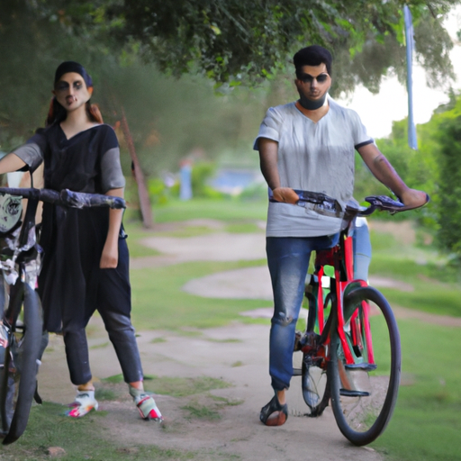 Man en Vrouw met fiets AI generated